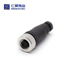 M12 Female Plug Straight Plastic Shell Field Wireable Connector
