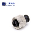 M12 Female Metal Shell Non-shield Molded Cable Connector