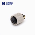 M8 Female Metal Shell Non-shield Molded Cable Connetor